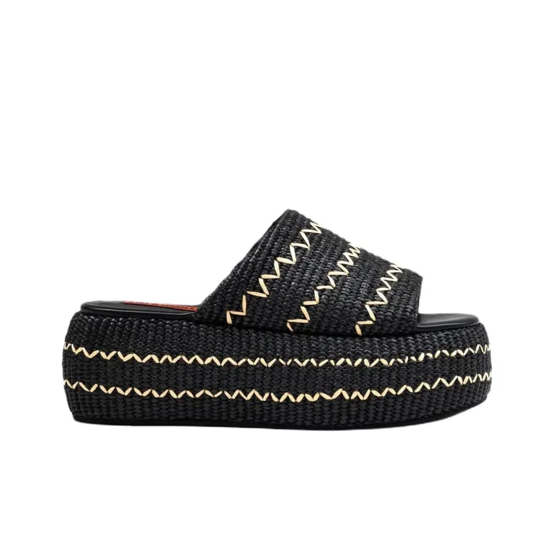 SIMON MILLER Rubber Sole Abrasion Resistant Slide Slippers Women's Black-1