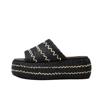 SIMON MILLER Rubber Sole Abrasion Resistant Slide Slippers Women's Black