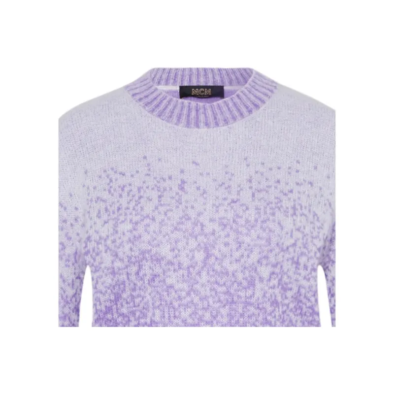 MCM Jacquard Sweater In Gradation Mohair Sweater Women's Purple-3
