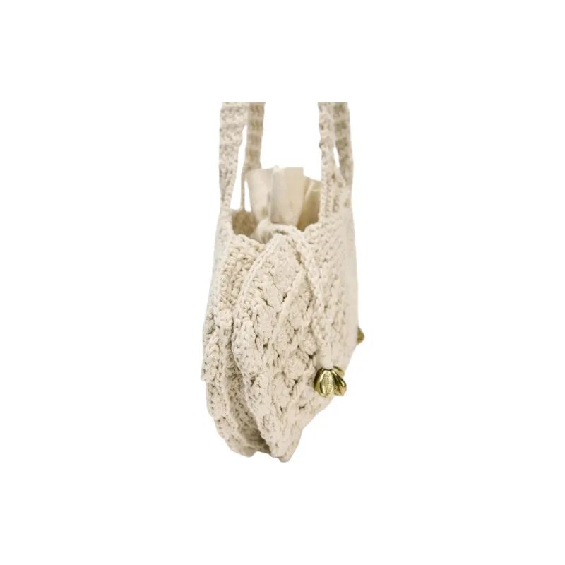 ZARA Cotton Handbag Women's Light Beige-2