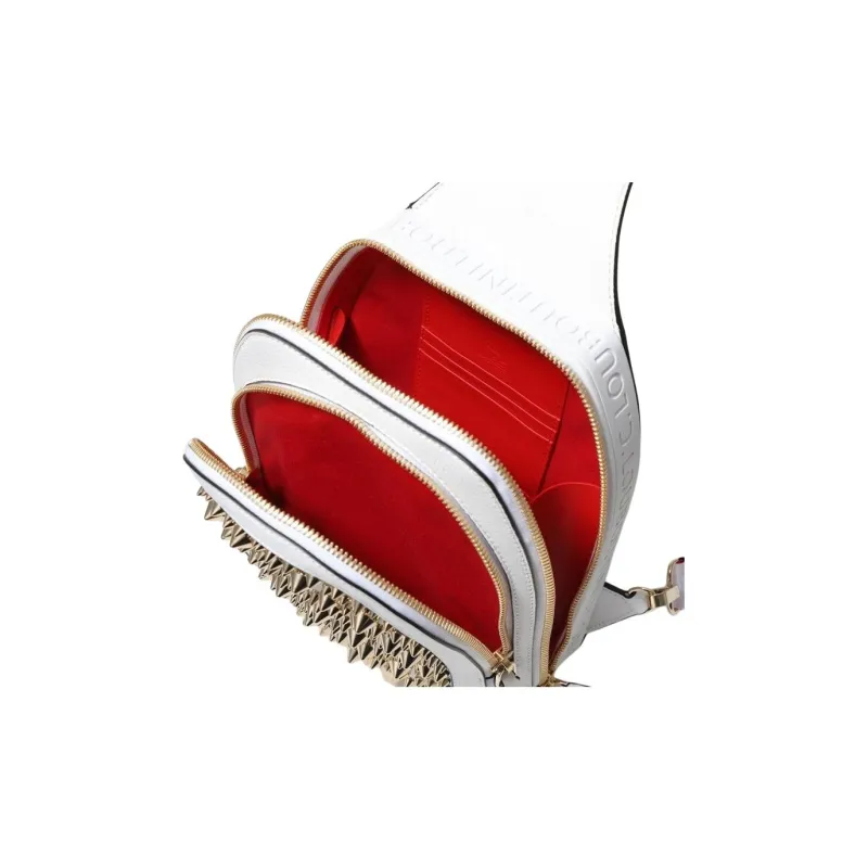 CL Leather Sling Bag Men's White-3