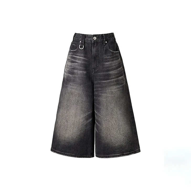ZAZN Denim Shorts Women's Black Gray Color-0