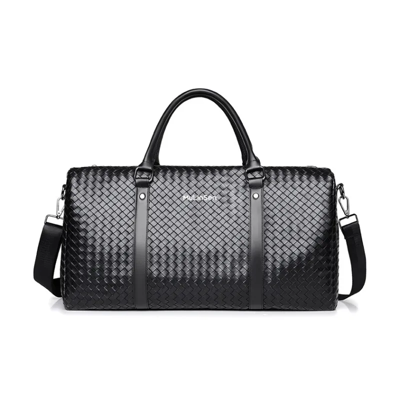 Mulinsen Polyester One Shoulder Crossbody Bag, Travel Bag Unisex Black/Brown-0
