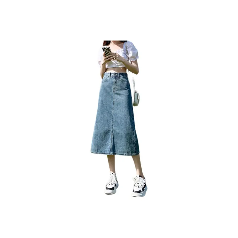 YINLEI Denim Long Skirt Women's-0