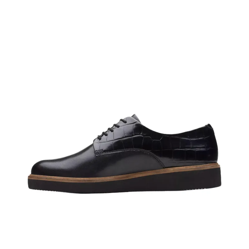 Clarks Glickly Derby Casual Single Shoes Women's Black-1