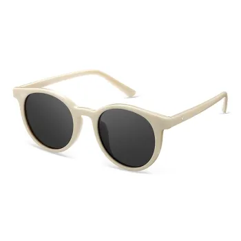 LOHO TR90 Round Street Photography UV Protection Sun Protection Sunglasses Unisex White