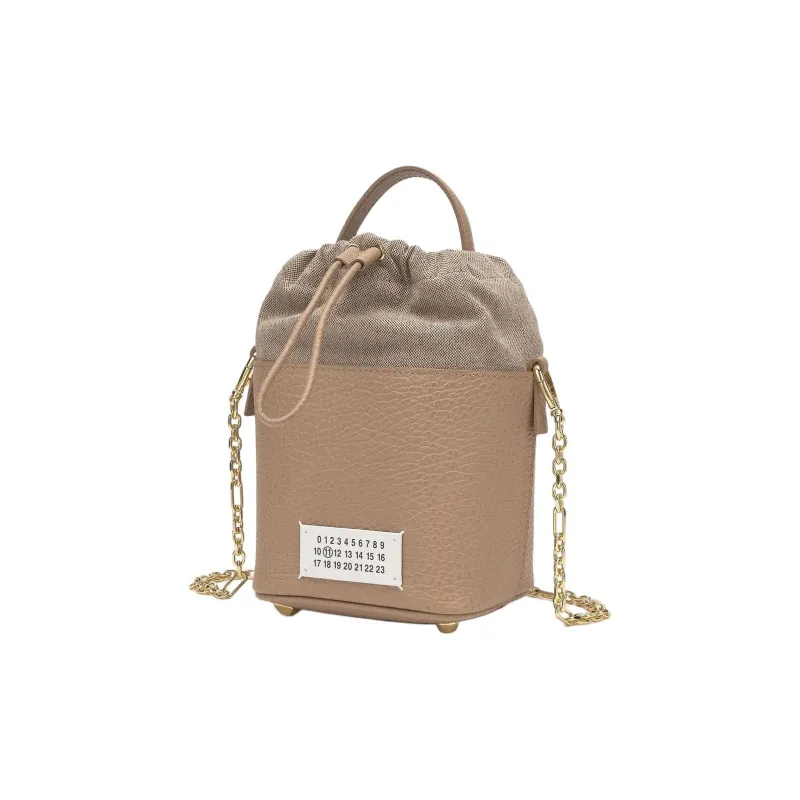 Maison Margiela 5AC Leather Bucket Bag, Shoulder Bag, Crossbody Bag, Handbag Trumpets Women's Beige-1