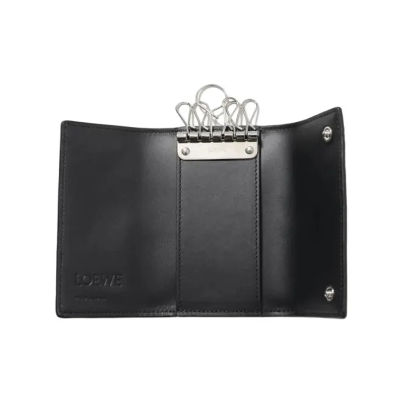 LOEWE Anagram Grain Leather Key Pouch Regular Men's Black-2