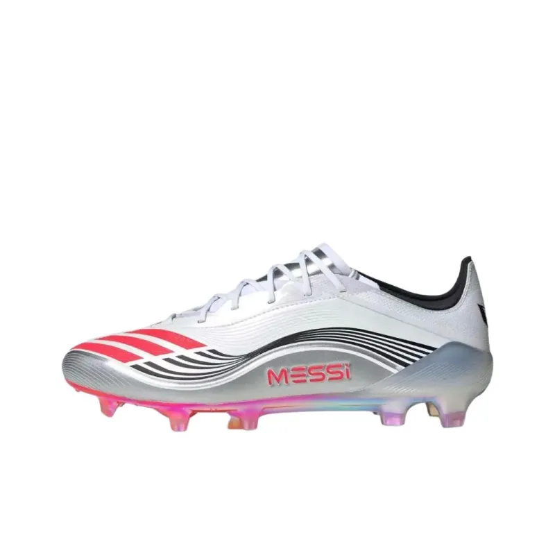 Adidas F50 Series Anti Slip Wear Resistant Soccer Shoes Unisex White Red-0