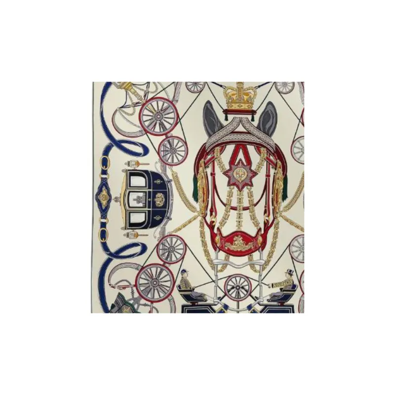 HERMES Silk Scarves Women's Blue-2