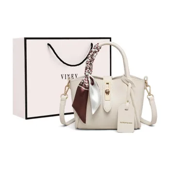 VINEY Synthetic Leather Handbag, Shoulder Bag, Crossbody Bag Regular Women's Ecru