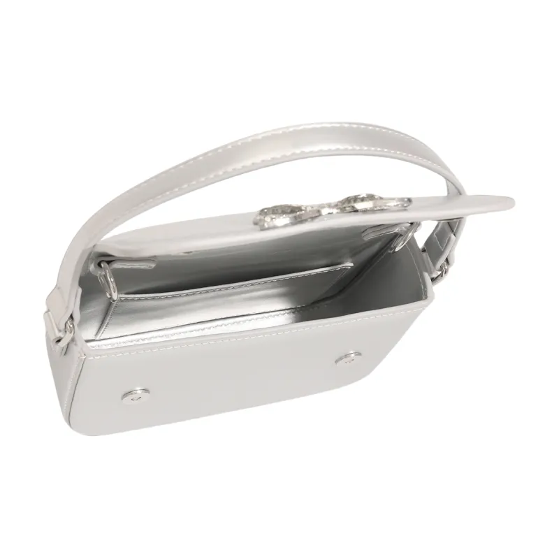 OCTSUI Synthetic Leather One Shoulder Handbag Women's Silver/Black-4