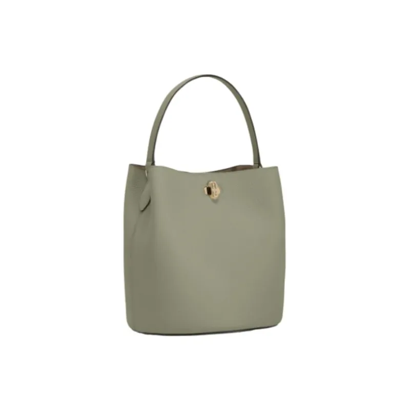 Furla Danae Cow Leather Bucket Bag, Crossbody, One Shoulder Handbag Trumpets Women's Green-1