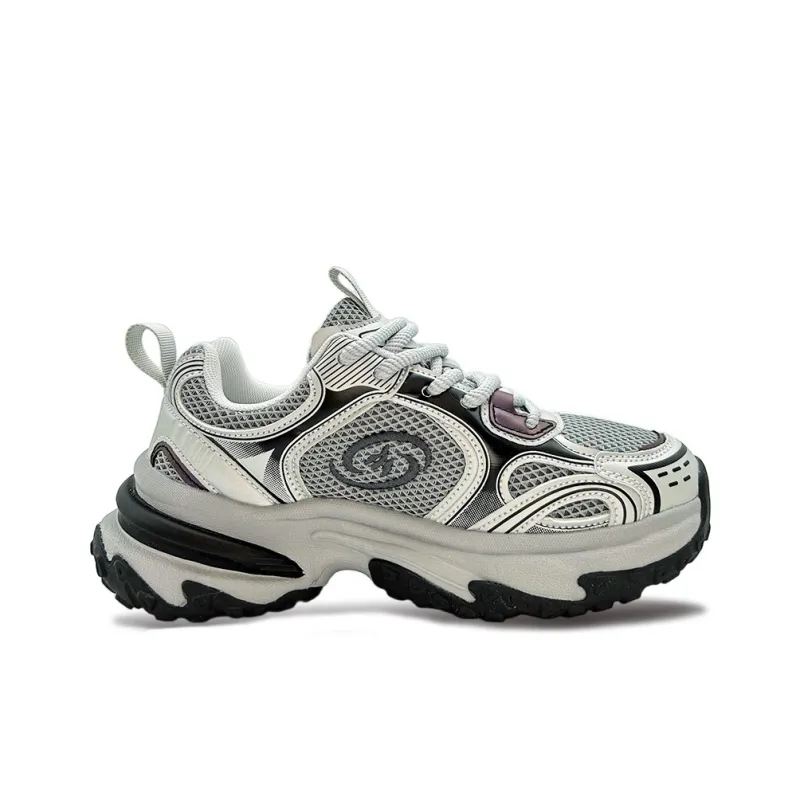 ITGI Height Increasing Slip Resistant Low Top Chunky Sneakers Unisex Dark Gray-1