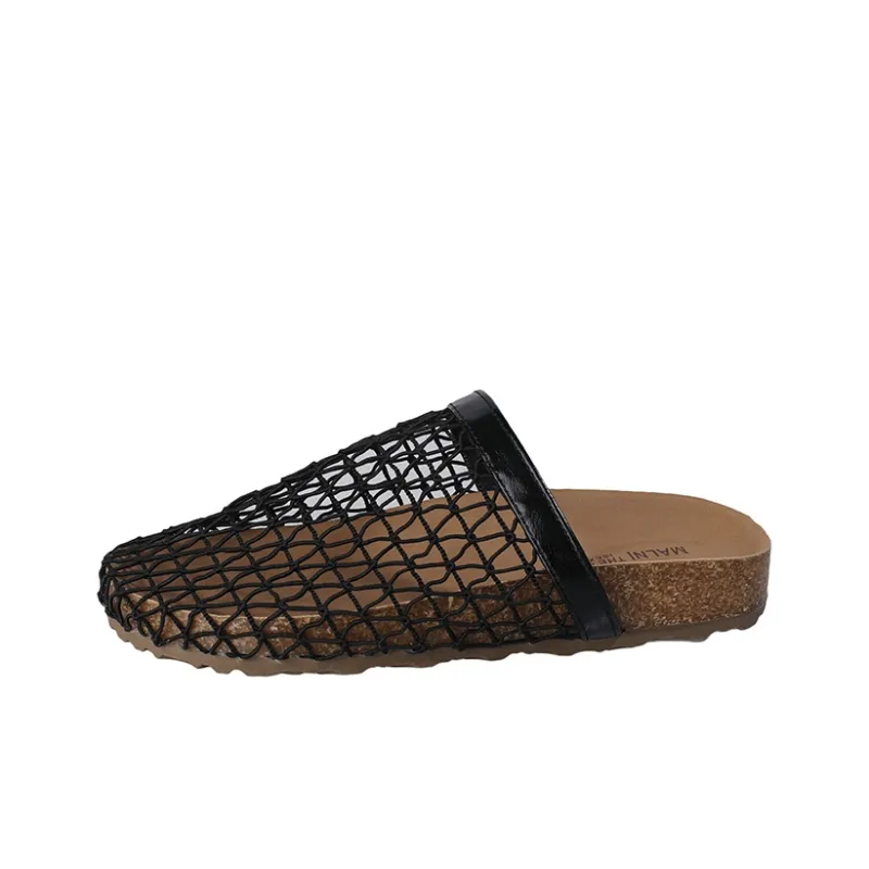 AJPAP Rubber Sole Woven Closed Toe Slippers Women's-3