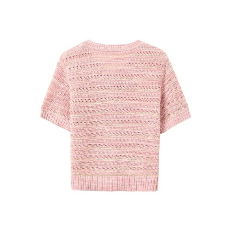 3COLOUR Knitwear Women's Cherry Blossom Pink Stripes-1