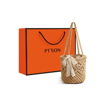PT'SON Fabric Bucket Bag, Underarm Bag, Shoulder Bag Regular Women's Khaki/Ecru