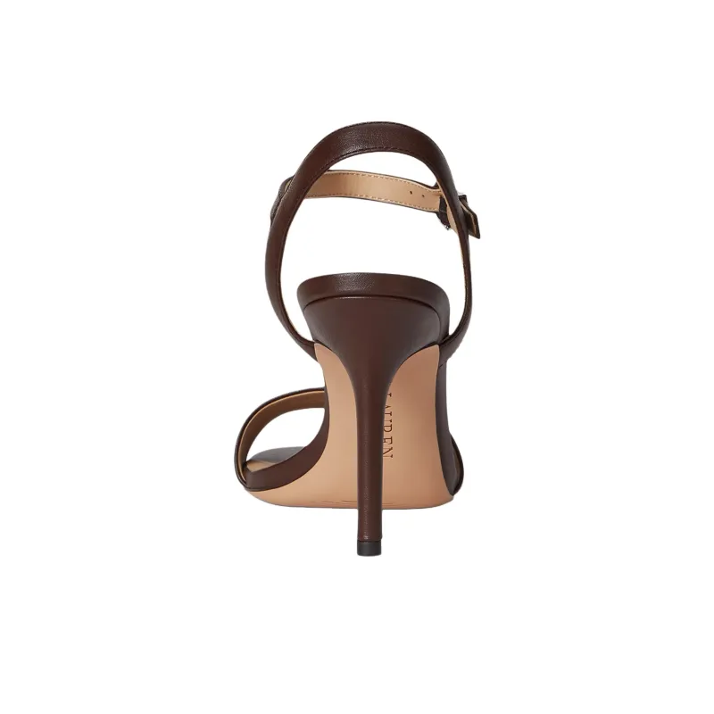LAUREN RALPH LAUREN Gwen Nappa One Strap Sandals 9cm Women's Brown-4