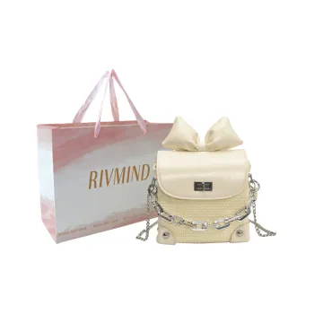 RIVMIND PU Handbag Women's White/Pink/Yellow