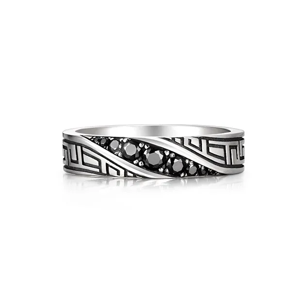 IDEAGEMER 925 Sterling Silver Rings Men's-1