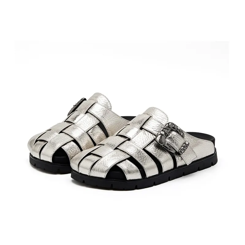 Liddy Rubber Sole Cut Out Slip Resistant Closed Toe Slippers Women's-1