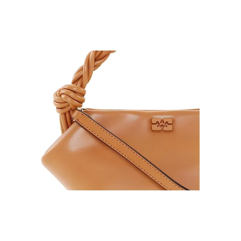 GANNI Recycled Material Shoulder Bag, Crossbody Bag, Handbag Mini Women's Caramel-2