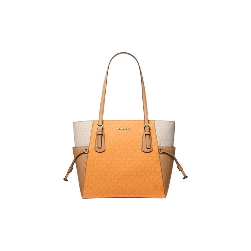 MICHAEL KORS Voyager Coated Canvas Bag, Tote Bag, Shopping Bag, Shoulder Bag Tubas Women's Orange-0