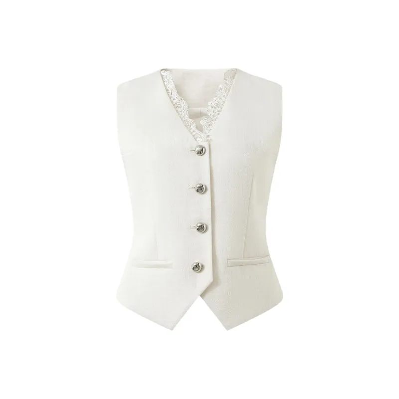 BADINA Vests Women's Ecru Vest-0