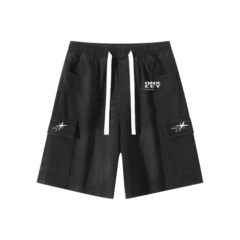 Qnxeey Denim Shorts Unisex-1