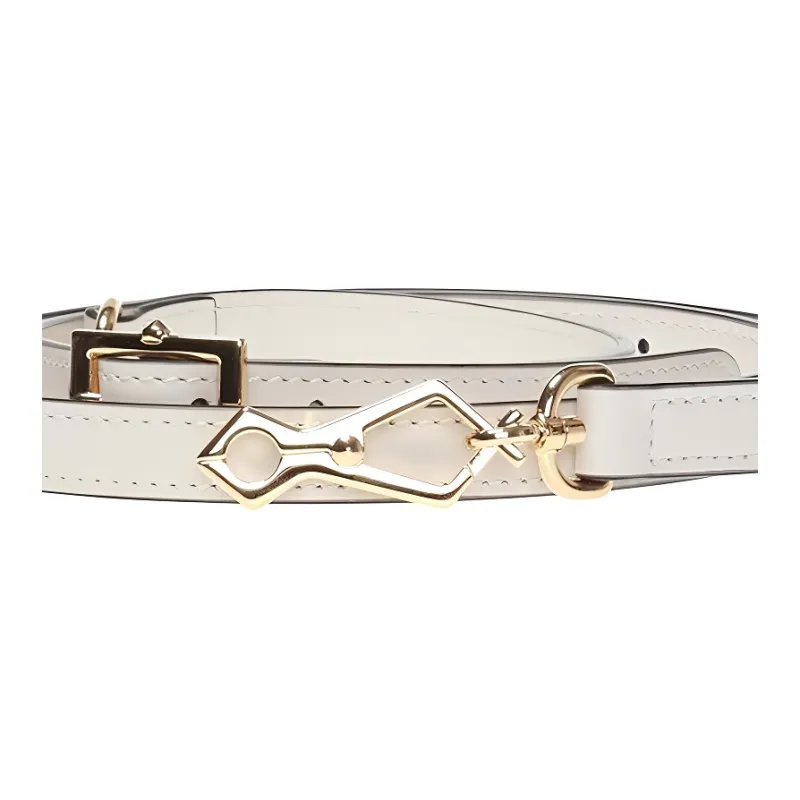 GUCCI Leather Bag Strap Women's Cream-3
