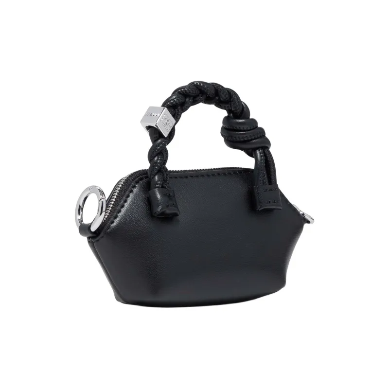 GANNI Recycled Leather One Shoulder Handbag Mini Women's Black-1