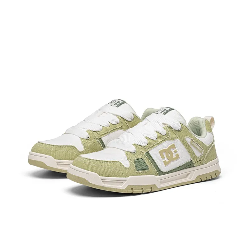 DC Shoes STAG CAS Anti Slip And Wear Resistant Height Increasing Low Top Skateboard Shoes Women's Mint Milk Green-2