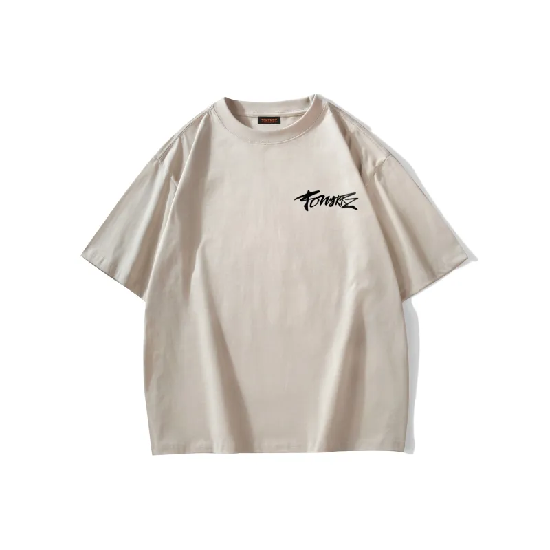TONYKRZ T Shirts Unisex Light Beige Apricot-0