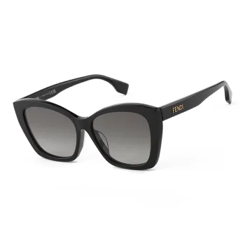 FENDI Plate Frame Irregular Shape Sunglasses Unisex Black