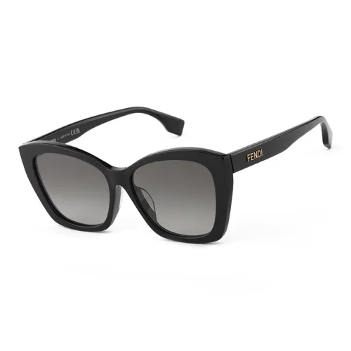 FENDI Plate Frame Irregular Shape Sunglasses Unisex Black
