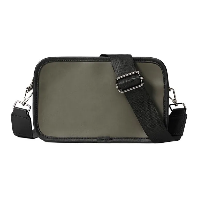 Yalu PU Shoulder Bag Regular Unisex Square/Pattern/Green/Coffee-12