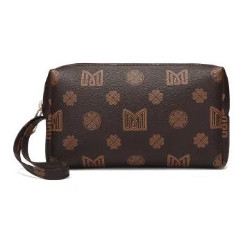 MEXICAN Polyvinyl Chloride Leather Clutch Women's Dark Brown