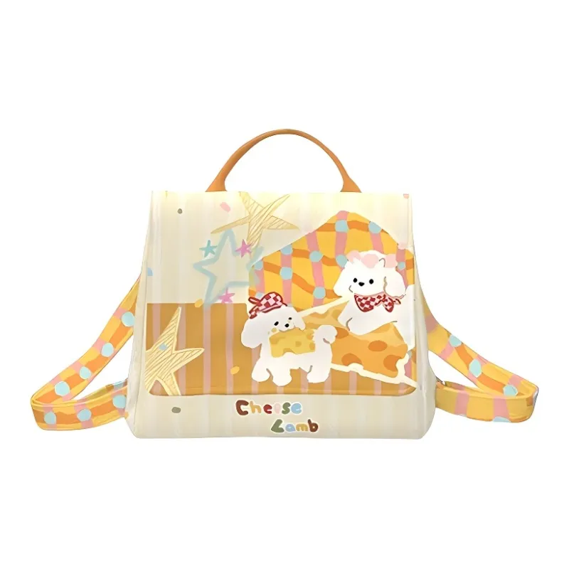 AOSONG Suede Technology Fabric Backpack Women's Yellow-0