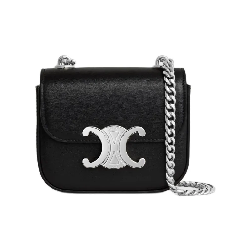 CELINE Calfskin Shoulder Bag Mini Women's Black-0