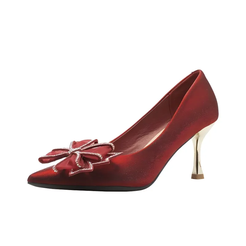 GOSO Slim Heel High Heels Women's Burgundy-0