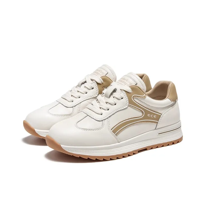 Spider King Low Top Casual Shoes Women's Beige Apricot-2