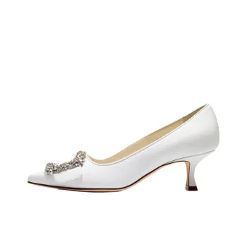 MANOLO BLAHNIK Maysalepump Slim Heel High Heels 5cm Women's White