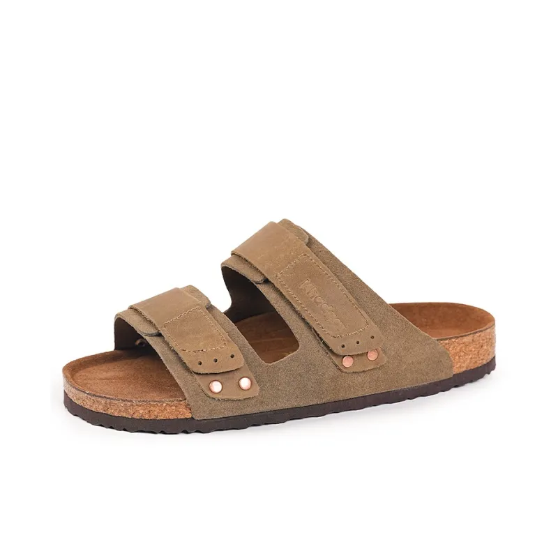 Khadgar Slide Slippers Men Khaki/Taupe/Dark Brown-0