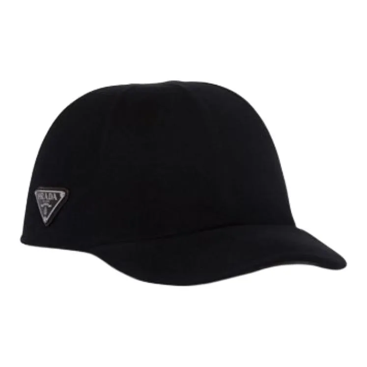 PRADA Wool Baseball Caps Unisex Black-0