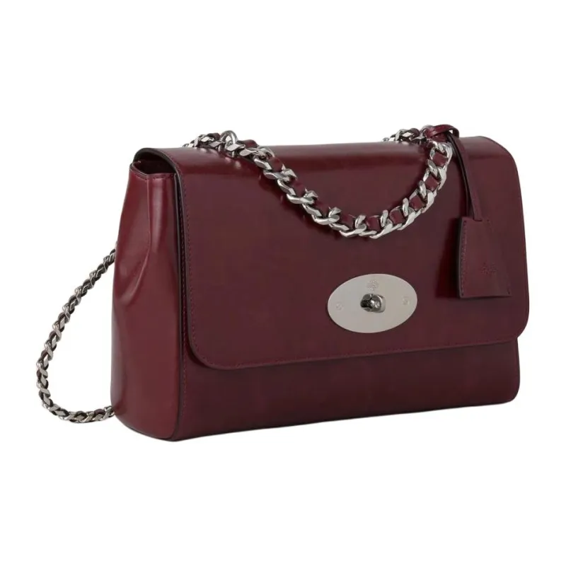 Mulberry Lily Wrinkle Highlighter Leather Crossbody Bag Shoulder Bag Women's Black Cherry-1