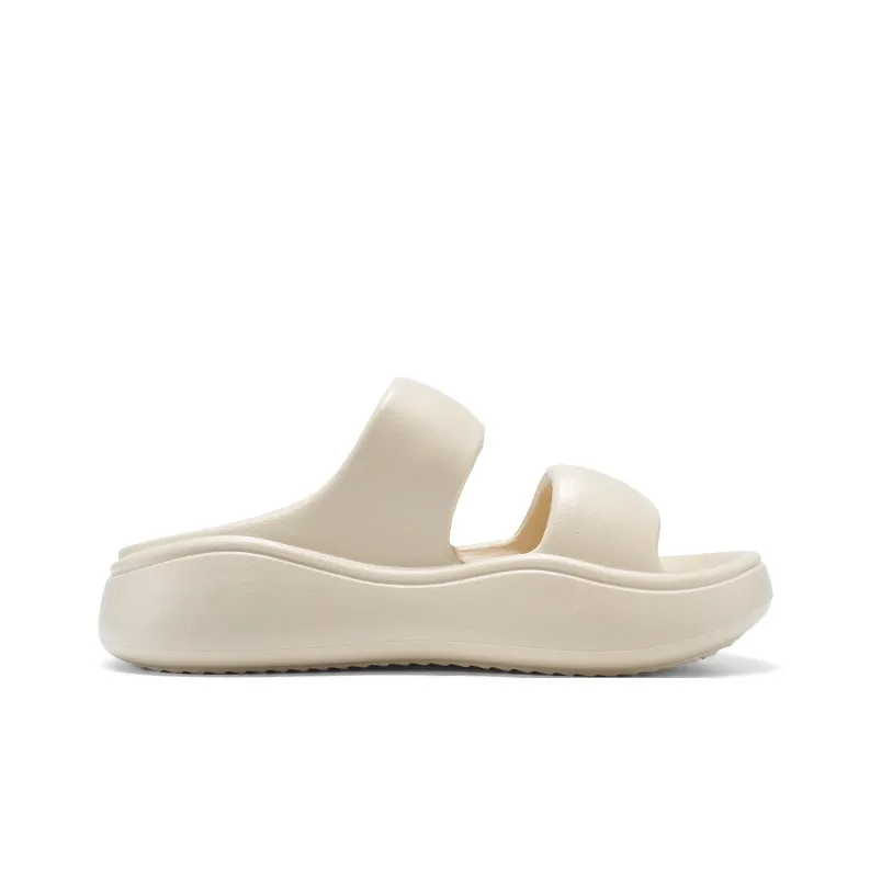 Binary EVA Cut Out Quick Dry Slip Resistant Slide Slippers Women's Beige-1