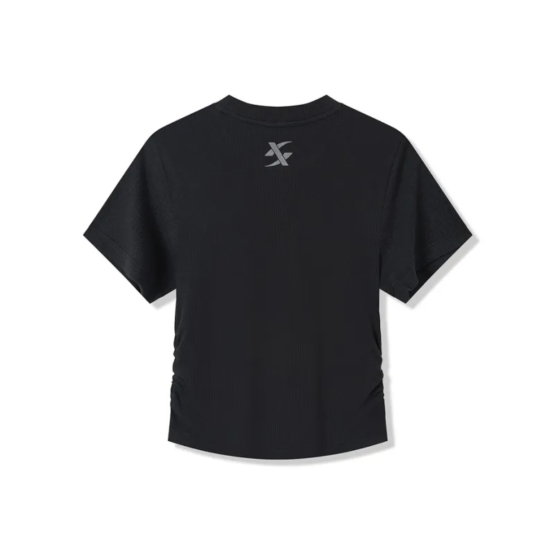 XTEP Fan Chengcheng Personally Designed Collection Drop Shoulder Sleeve T Shirt Women's Jet Black-1