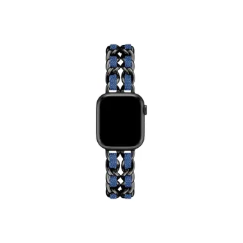 KVZUVUU Apple Compatibility Watch Band Metal, Denim Material