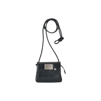 Sanrio Kuromi Cow Leather Crossbody Bag Mini Women's Black