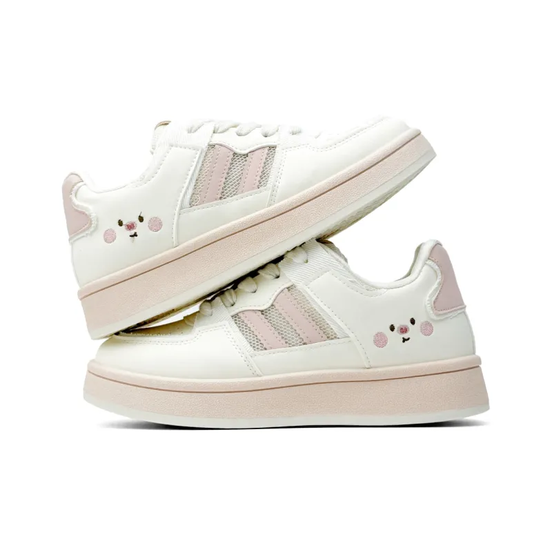 Mengsai Cushioning, Wear Resistant Low Top Skateboard Shoes Women's Beige Pink-2